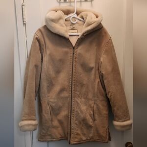 Suede sherpa jacket